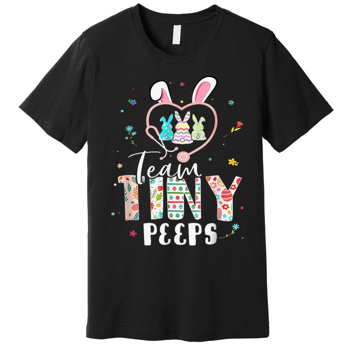 Cute NICU PICU L&D Nurse Easter Day Stethoscope Cute Bunny Premium T-Shirt