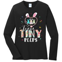 Cute NICU PICU L&D Nurse Easter Day Stethoscope Cute Bunny Ladies Long Sleeve Shirt