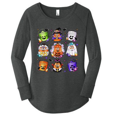 Chicken Nuggets Pumpkin Halloween 90S Vintage Women's Perfect Tri Tunic Long Sleeve Shirt