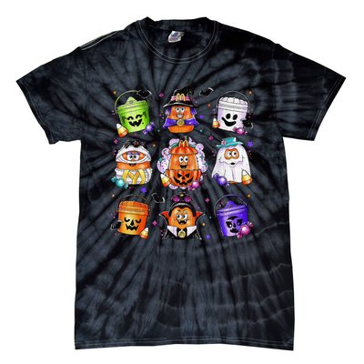 Chicken Nuggets Pumpkin Halloween 90S Vintage Tie-Dye T-Shirt