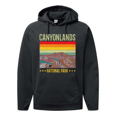 Canyonlands National Park US Vintage USA Utah State Lover Performance Fleece Hoodie