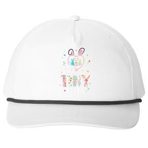 Cute NICU PICU L&D Nurse Easter Day Stethoscope Cute Bunny Snapback Five-Panel Rope Hat