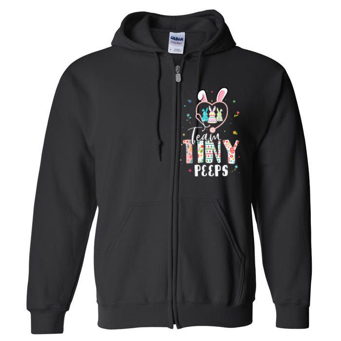 Cute NICU PICU L&D Nurse Easter Day Stethoscope Cute Bunny Full Zip Hoodie