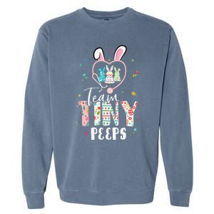 Cute NICU PICU L&D Nurse Easter Day Stethoscope Cute Bunny Garment-Dyed Sweatshirt