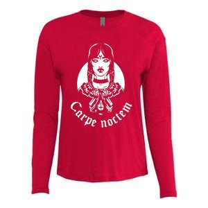 Carpe Noctem Pagan Atheist Magic Goddess Gothic Witchcraft Womens Cotton Relaxed Long Sleeve T-Shirt