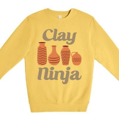 Clay Ninja Pottery Funny Ceramic Premium Crewneck Sweatshirt