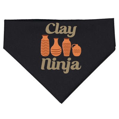 Clay Ninja Pottery Funny Ceramic USA-Made Doggie Bandana