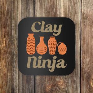 Clay Ninja Pottery Funny Ceramic Coaster