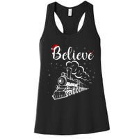 Christmas North Pole All Abroad Xmas Santa Women's Racerback Tank