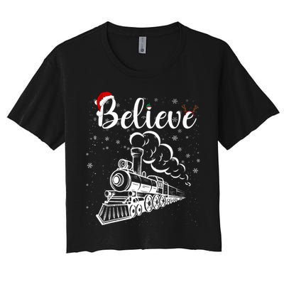 Christmas North Pole All Abroad Xmas Santa Women's Crop Top Tee