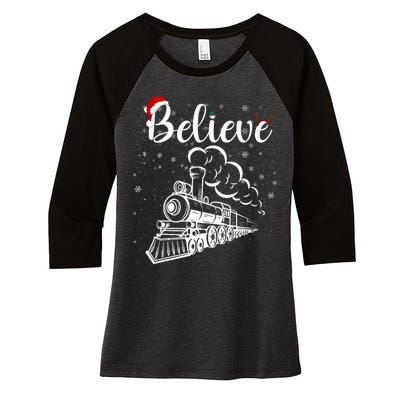 Christmas North Pole All Abroad Xmas Santa Women's Tri-Blend 3/4-Sleeve Raglan Shirt