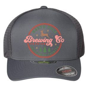 Christmas North Pole Brewing Co Premium Christmas Spirits Label Flexfit Unipanel Trucker Cap