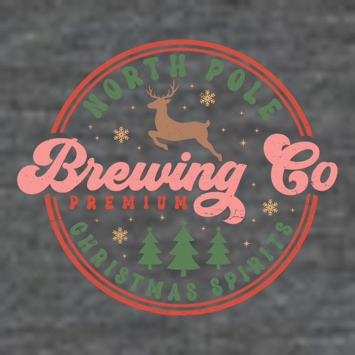 Christmas North Pole Brewing Co Premium Christmas Spirits Label Flatbill Hat