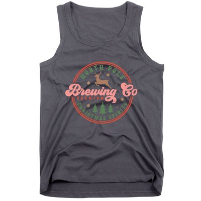 Christmas North Pole Brewing Co Premium Christmas Spirits Label Tank Top