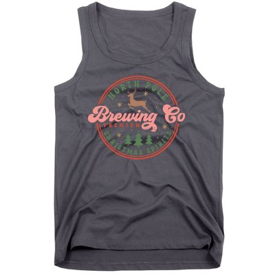 Christmas North Pole Brewing Co Premium Christmas Spirits Label Tank Top