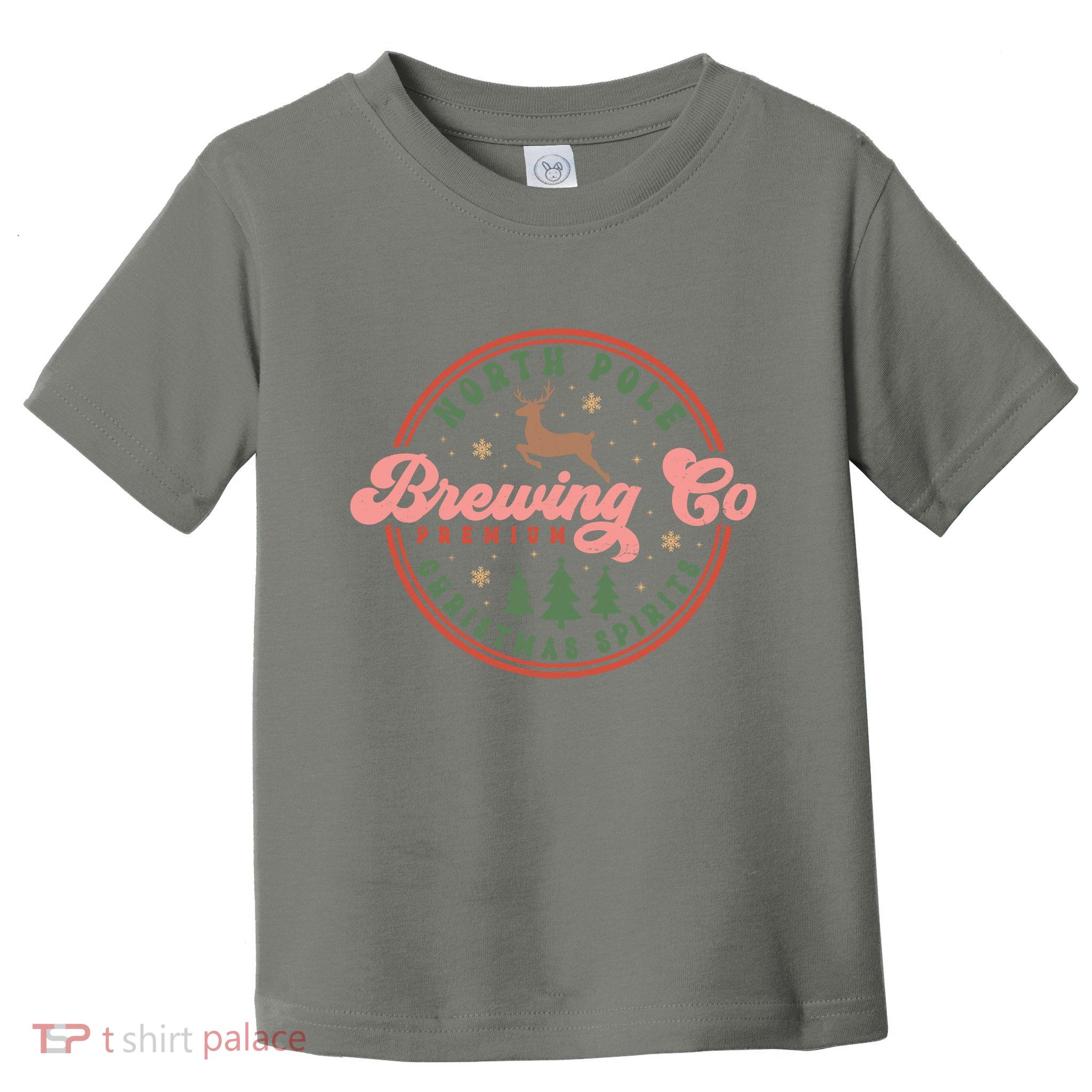 Christmas North Pole Brewing Co Premium Christmas Spirits Label Toddler T-Shirt