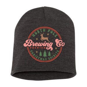 Christmas North Pole Brewing Co Premium Christmas Spirits Label Short Acrylic Beanie