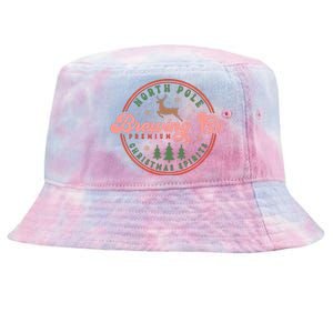 Christmas North Pole Brewing Co Premium Christmas Spirits Label Tie-Dyed Bucket Hat