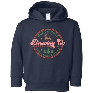 Christmas North Pole Brewing Co Premium Christmas Spirits Label Toddler Hoodie