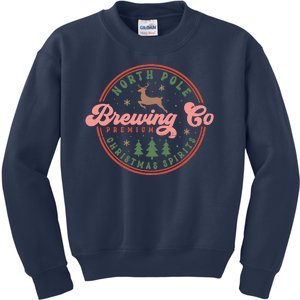 Christmas North Pole Brewing Co Premium Christmas Spirits Label Kids Sweatshirt