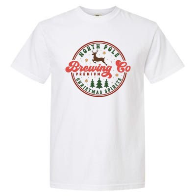 Christmas North Pole Brewing Co Premium Christmas Spirits Label Garment-Dyed Heavyweight T-Shirt