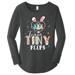 Cute NICU PICU L&D Nurse Easter Day Cute Bunny Women's Perfect Tri Tunic Long Sleeve Shirt