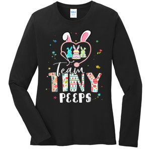 Cute NICU PICU L&D Nurse Easter Day Cute Bunny Ladies Long Sleeve Shirt