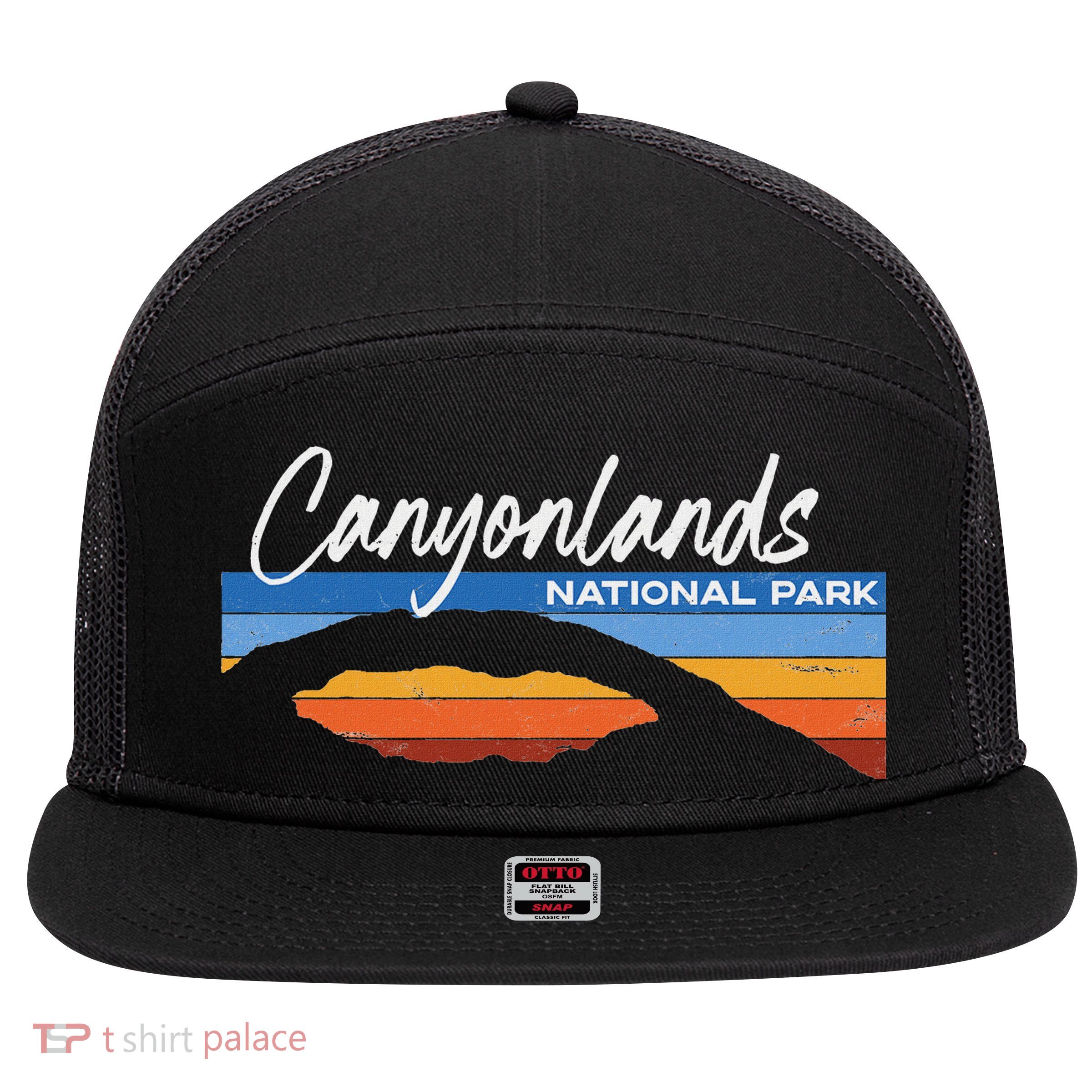 Canyonlands National Park Moab Utah Vacation Retro Ut 7 Panel Mesh Trucker Snapback Hat