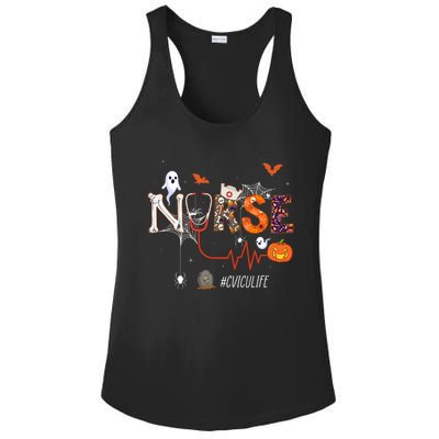 Cvicu Nurse Pumpkin Halloween Cardiovascular Icu Nursing Gift Ladies PosiCharge Competitor Racerback Tank