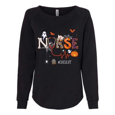 Cvicu Nurse Pumpkin Halloween Cardiovascular Icu Nursing Gift Womens California Wash Sweatshirt