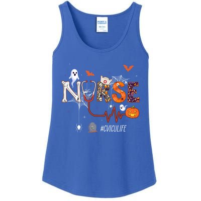 Cvicu Nurse Pumpkin Halloween Cardiovascular Icu Nursing Gift Ladies Essential Tank