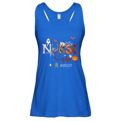 Cvicu Nurse Pumpkin Halloween Cardiovascular Icu Nursing Gift Ladies Essential Flowy Tank