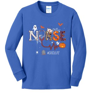 Cvicu Nurse Pumpkin Halloween Cardiovascular Icu Nursing Gift Kids Long Sleeve Shirt