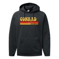 Conrad Name Personalized Idea Retro Vintage Conrad Performance Fleece Hoodie