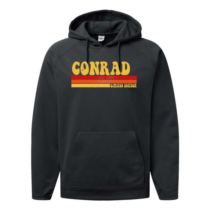 Conrad Name Personalized Idea Retro Vintage Conrad Performance Fleece Hoodie