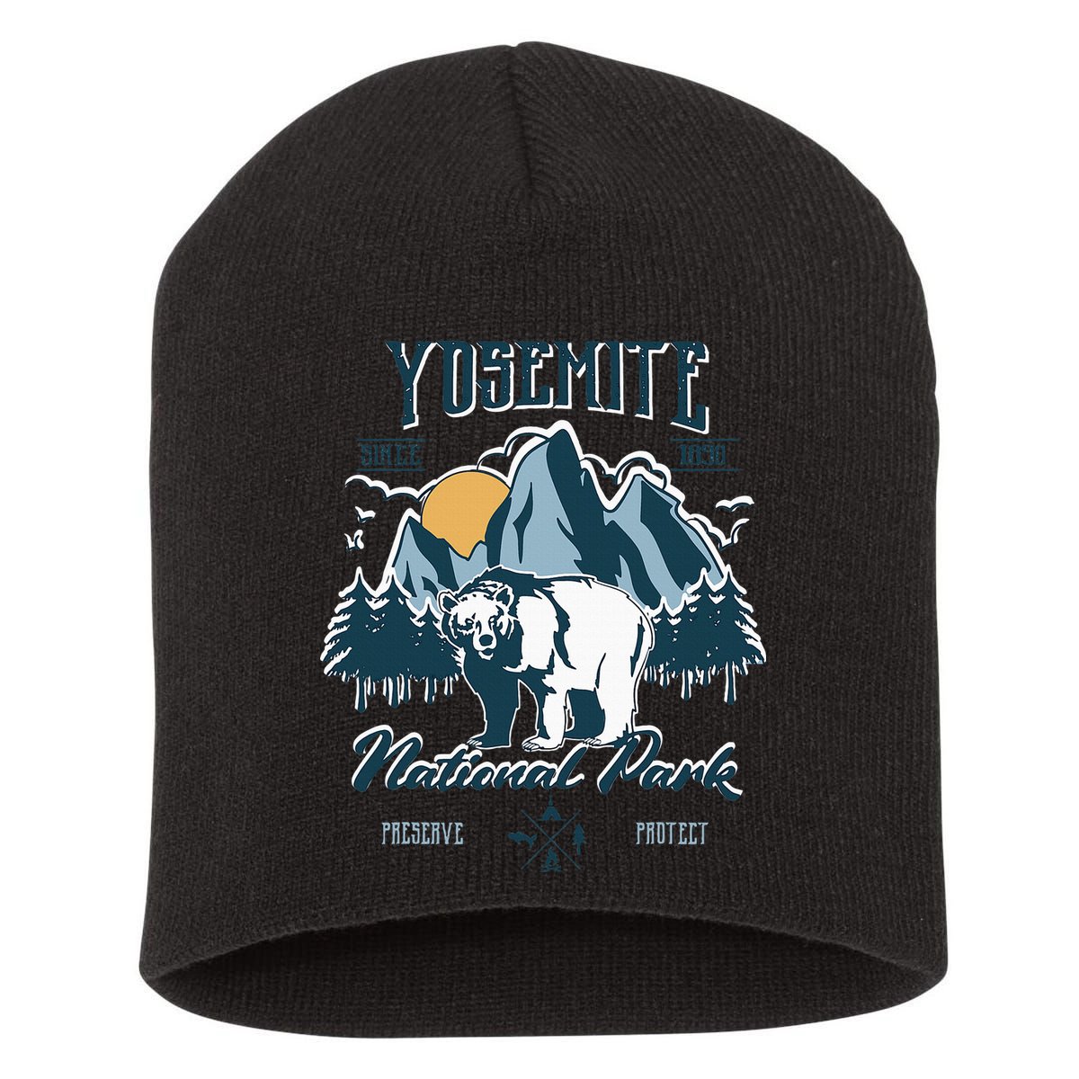 California National Park Yosemite National Park Short Acrylic Beanie