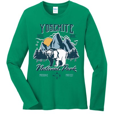 California National Park Yosemite National Park Ladies Long Sleeve Shirt