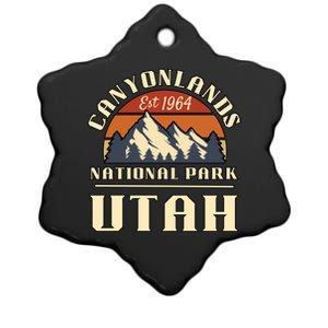 Canyonlands National Park Utah Mountain Hiking Retro Gift Ceramic Star Ornament