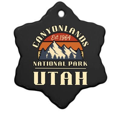 Canyonlands National Park Utah Mountain Hiking Retro Gift Ceramic Star Ornament