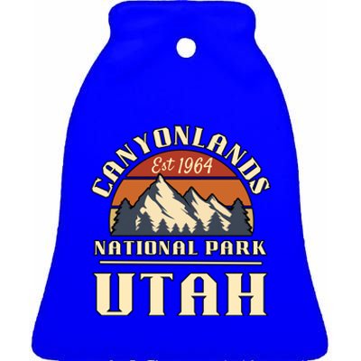 Canyonlands National Park Utah Mountain Hiking Retro Gift Ceramic Bell Ornament