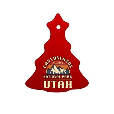 Canyonlands National Park Utah Mountain Hiking Retro Gift Ceramic Tree Ornament