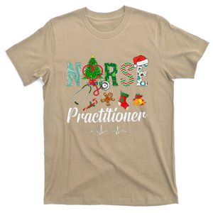 Christmas Nurse Practitioner Scrubs Nurse Xmas Stethoscope T-Shirt