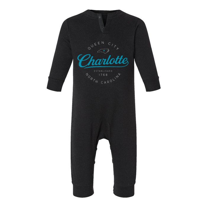 Charlotte Nc Queen City North Carolina Infant Fleece One Piece