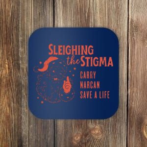 Christmas Narcan Retro Santa Carry Narcan Harm Reduction Coaster