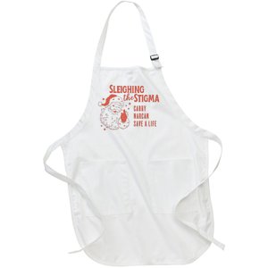 Christmas Narcan Retro Santa Carry Narcan Harm Reduction Full-Length Apron With Pockets