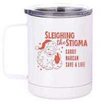 Christmas Narcan Retro Santa Carry Narcan Harm Reduction 12 oz Stainless Steel Tumbler Cup