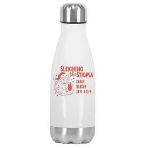 Christmas Narcan Retro Santa Carry Narcan Harm Reduction Stainless Steel Insulated Water Bottle