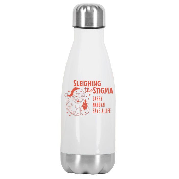 Christmas Narcan Retro Santa Carry Narcan Harm Reduction Stainless Steel Insulated Water Bottle