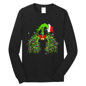 Christmas Nurse Respiratory Therapist Lung Xmas Lights Long Sleeve Shirt