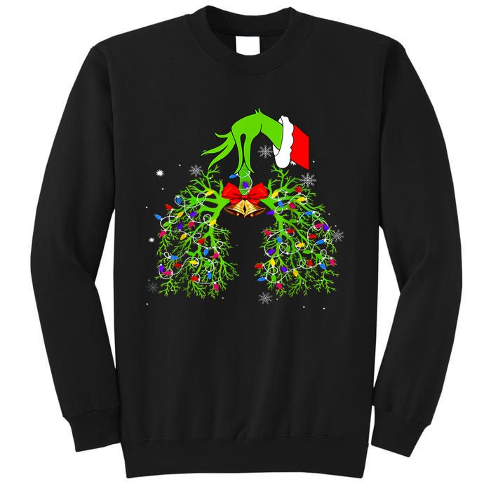 Christmas Nurse Respiratory Therapist Lung Xmas Lights Sweatshirt